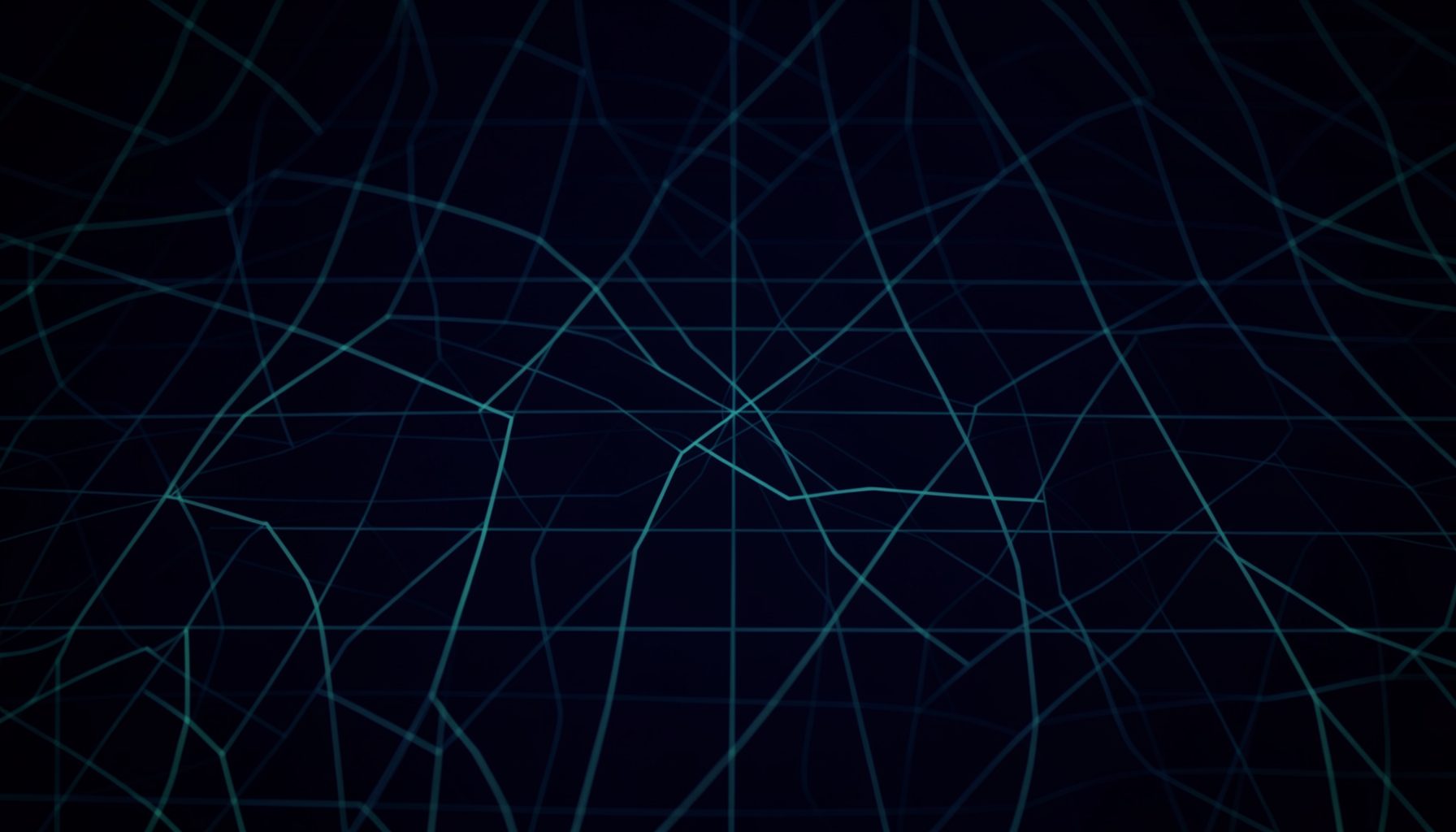 Dark abstract grid pattern with faint blue and teal glowing lines, evoking financial charts and data visualization on a deep navy background